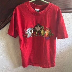 Rain Forest Cafe Kids Size Medium Red Kids Graphic Wild Animal Patch Tee Shirt